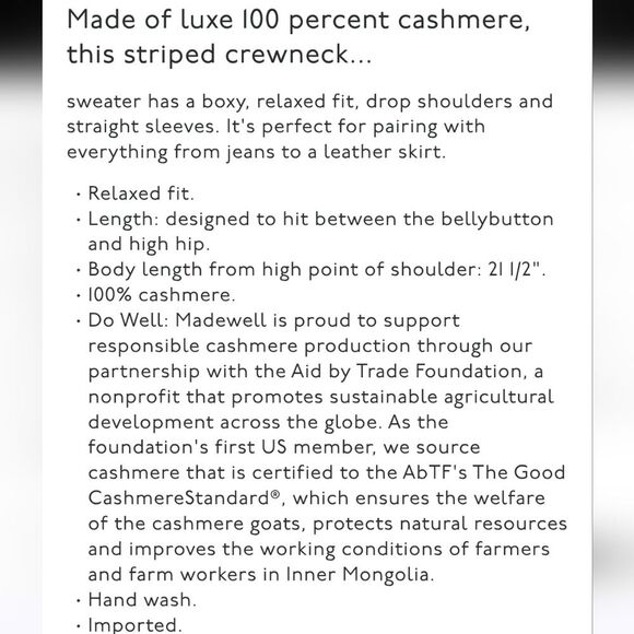 Madewell Striped Boxy Relaxed Fit Long Sleeve Casual Sweater Blue White Size XS - Picture 15 of 15